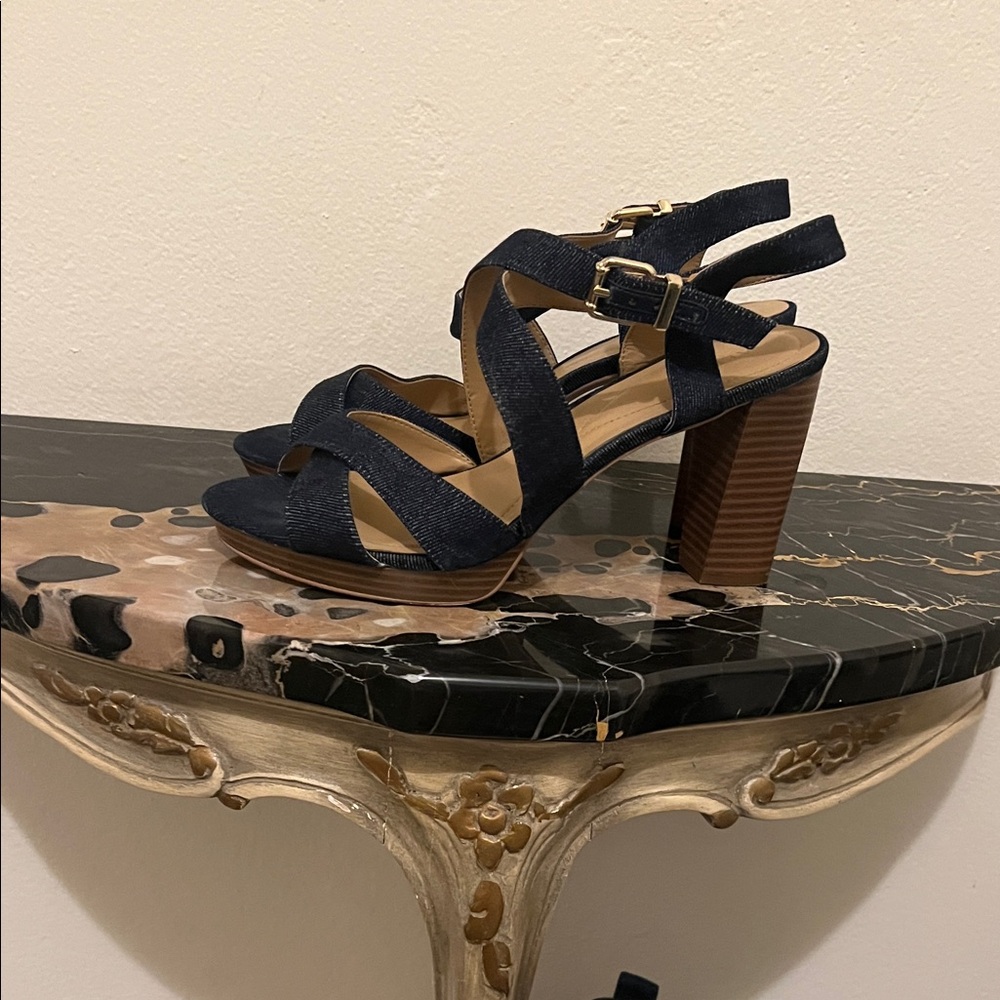 Alfani Navy Strappy Block Heels